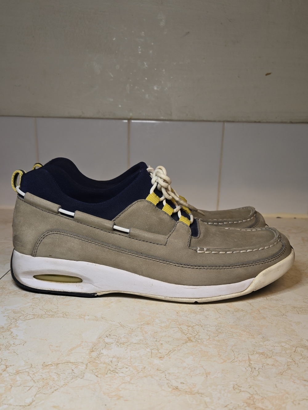 Cole Haan Nike Air Casual Grey Nubuck Boat Slip On Shoes
